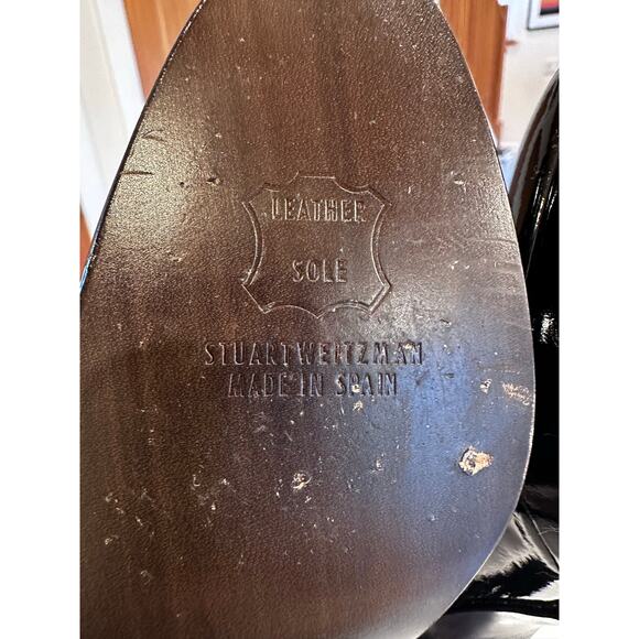 STUART WEITZMAN Black Patent Leather 4" Pumps Heels Women's 6.5 - Picture 6 of 9